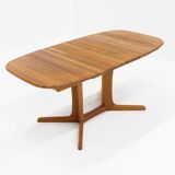 Vintage Danish oval extendable dining table Dyrlund solid teak