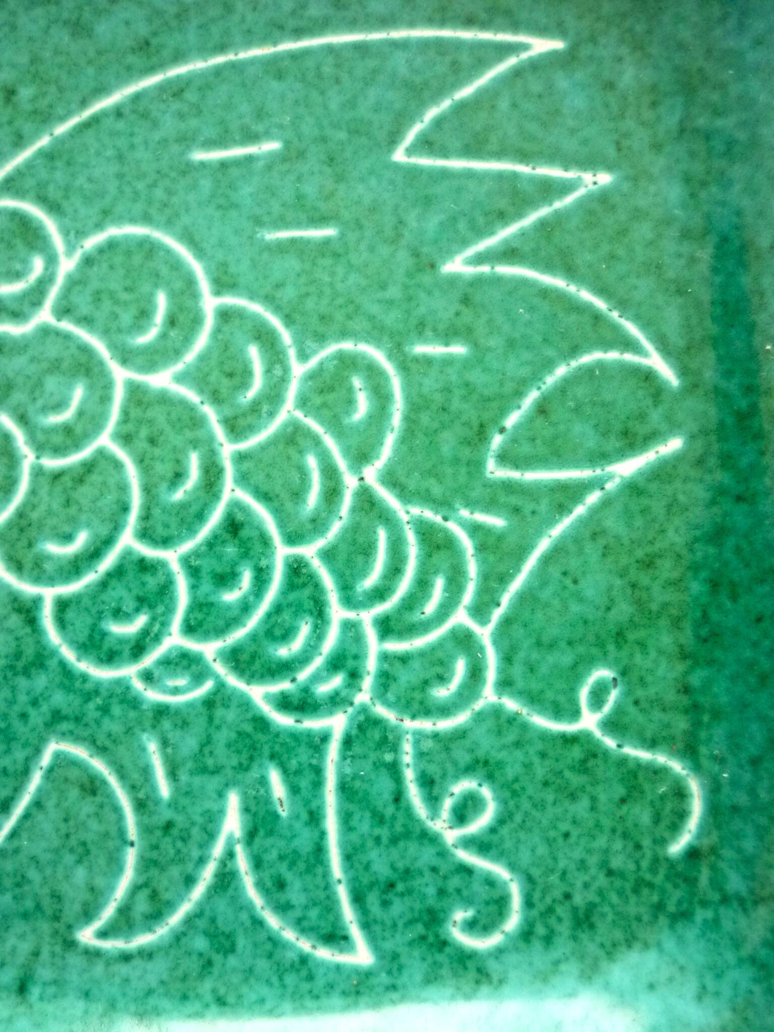 Square dish in glazed ceramic, scarified, signed Jacques Sagan Vallauris,