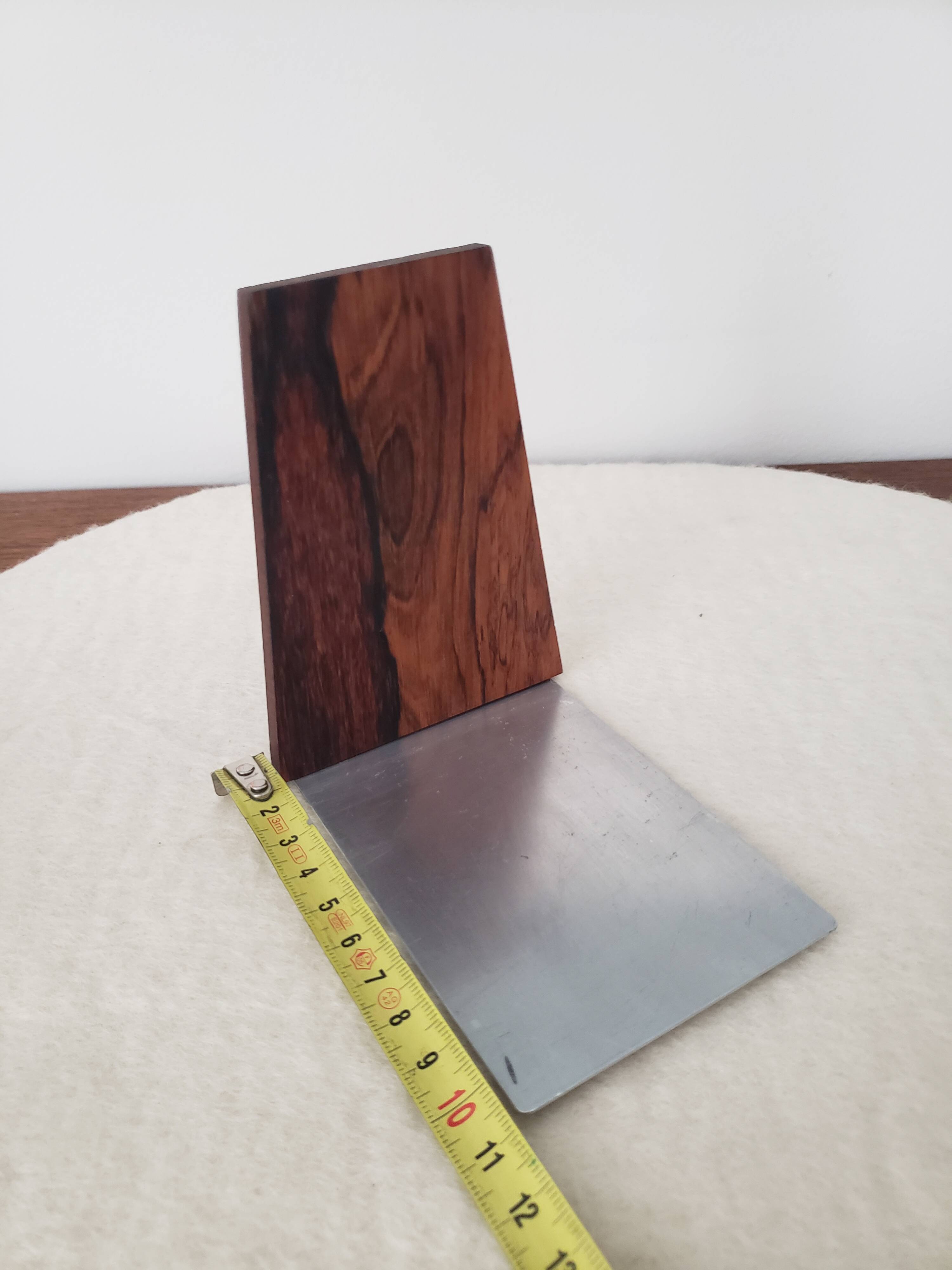 Serre-livre scandinave ancien en palissandre