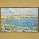 Peinture à l'huile d'Alexander Michael d'un paysage côtier à Moreira, Espagne 1986