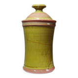 Decorative spice jar in vintage two-tone glazed stoneware, handcrafted