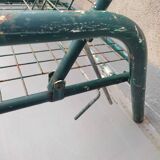 Pair of metal deckchairs