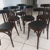 Suite of 6 chairs of vintage bistrot 1960