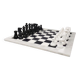 1970s Gorgeous Black and White Chess Set in Volterra Alabaster Handmade.  Made in Italy