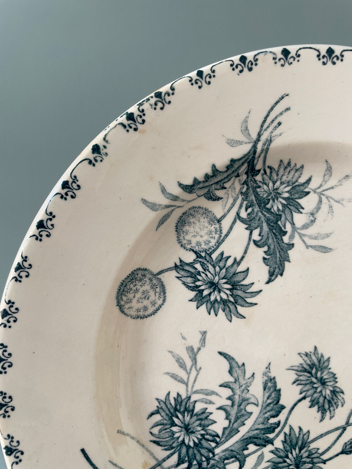 Set of 7 flat plates Terre de Fer XIXth "Madrid"