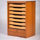 Teak Filing Cabinet with Tambour Doors, Denmark, 1960s