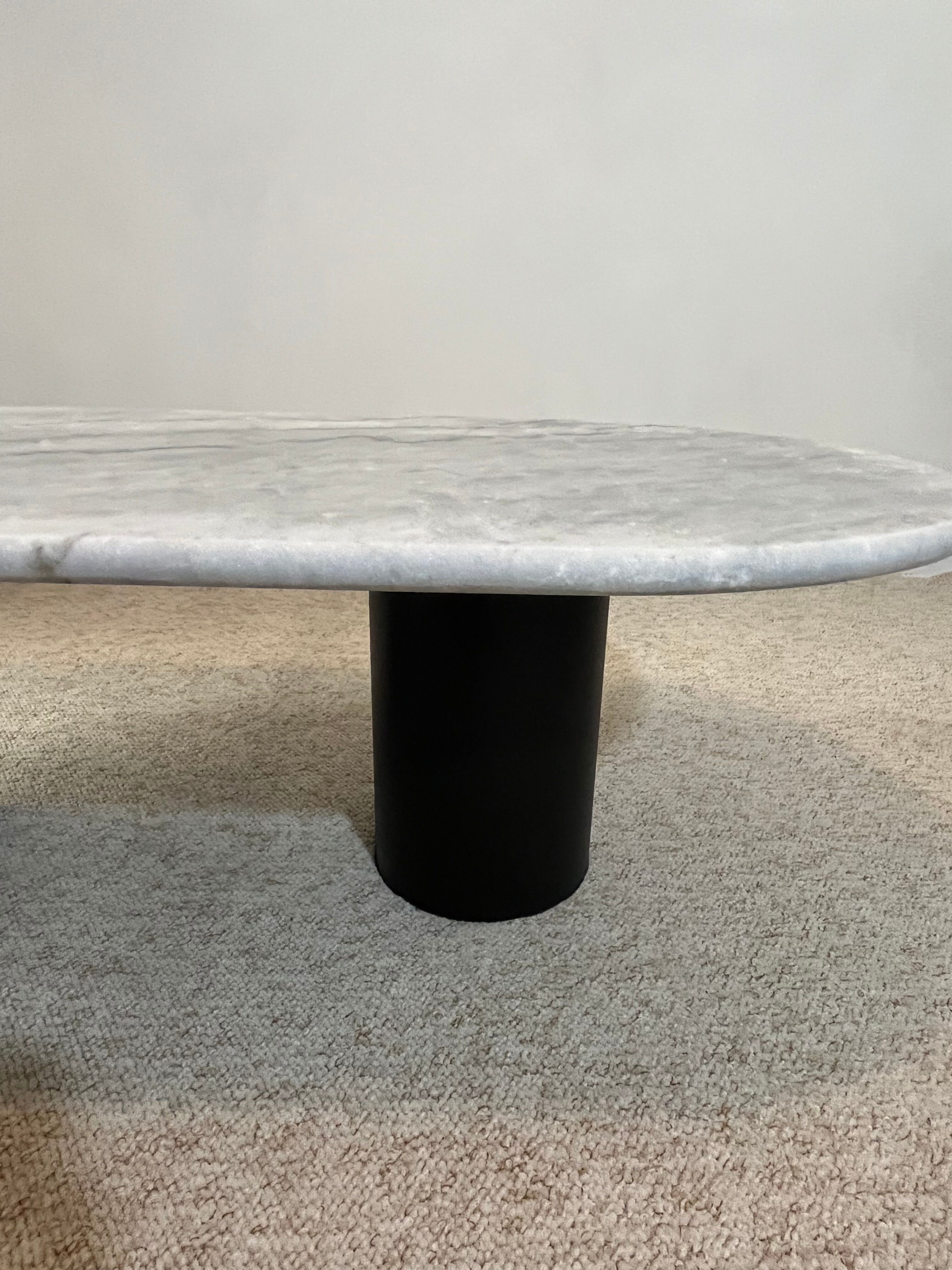 Coffee table marble gray steel foot
