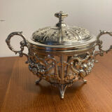 Sugar bowl, silver-plated bonbonnière, late 19th century.