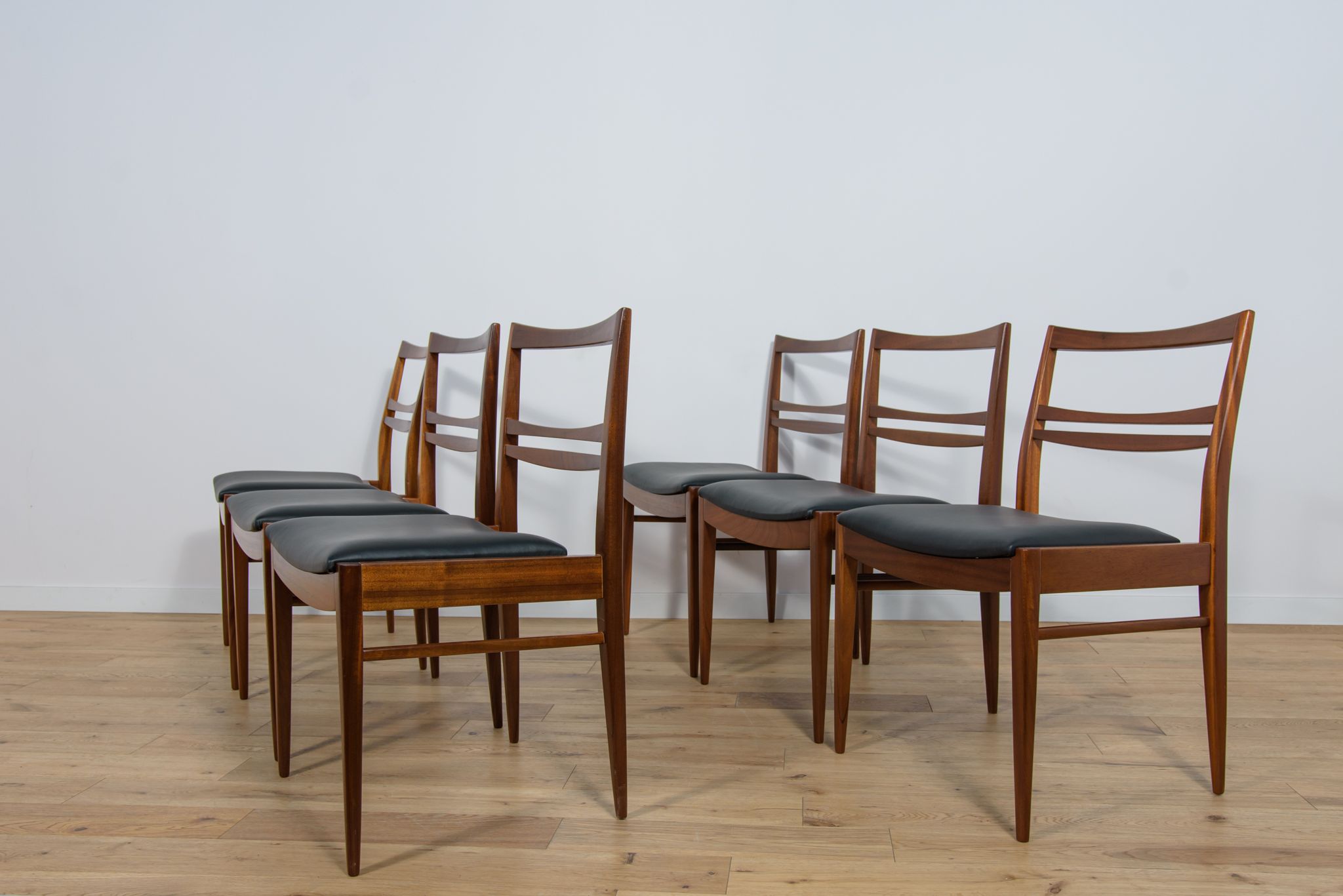 Chaises de salle à manger en teck du milieu du siècle, années 1960, ensemble de 6