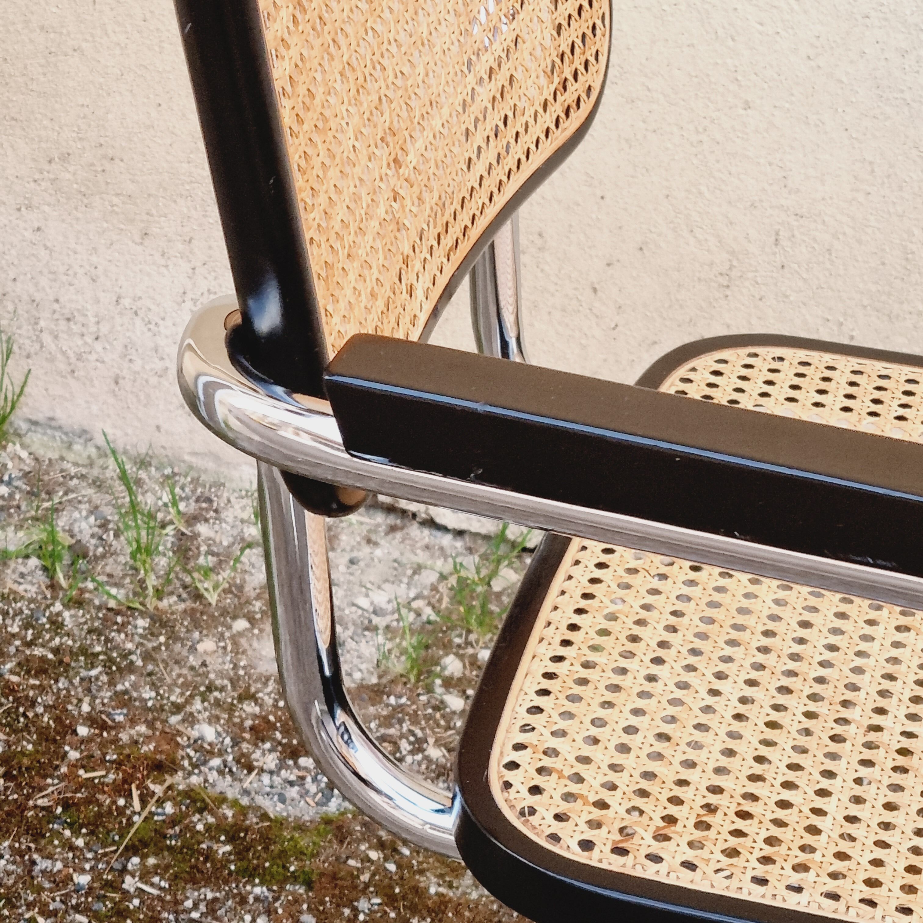 Armchair Cesca B64 black and wicker