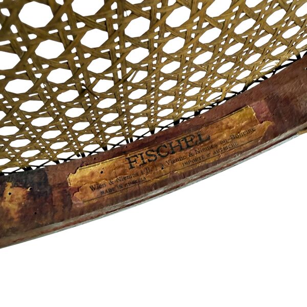 Ensemble de deux chaises anciennes Fischel en bois courbé – Chaises de café de Vienne – Siège en osier