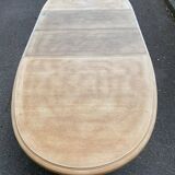 Renovated Round Oval Extendable Farmhouse Dining Table in Raw Wood 260cm