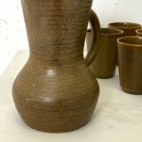 Set in stoneware carafe and 9 glasses