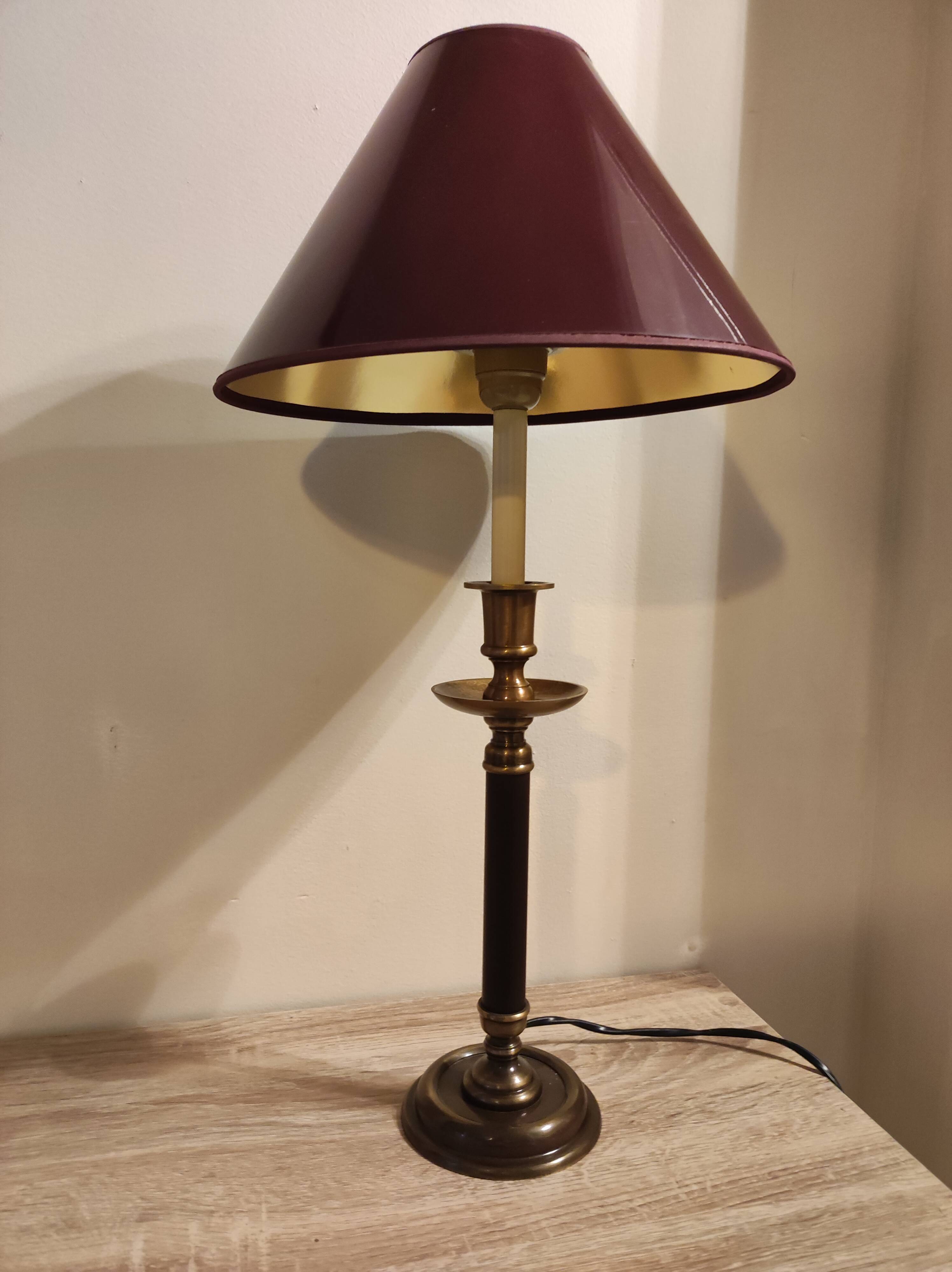Brass candlestick lamp