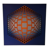 Plate by Victor Vasarely – "Universal Structure of the Hexagon" – Op A
