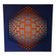 Plate by Victor Vasarely – "Universal Structure of the Hexagon" – Op A
