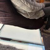 Pair of brown corduroy armchairs