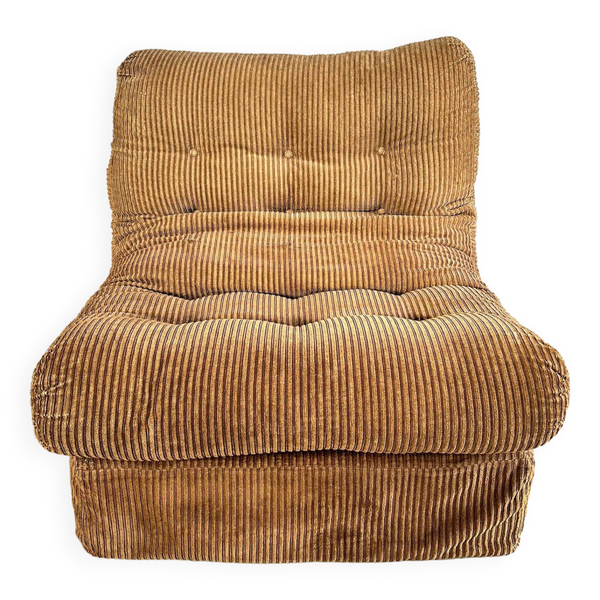 Vintage brown corduroy armchair from the 70s