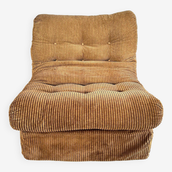 Vintage brown corduroy armchair from the 70s