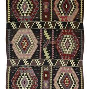 Turkish Kilim Yoruk Vintage 175x282 cm Geometric Brown and Beige