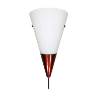 Vintage Wall Lamp / Wall Sconce by LAKRO, Holland, Glass and Metal