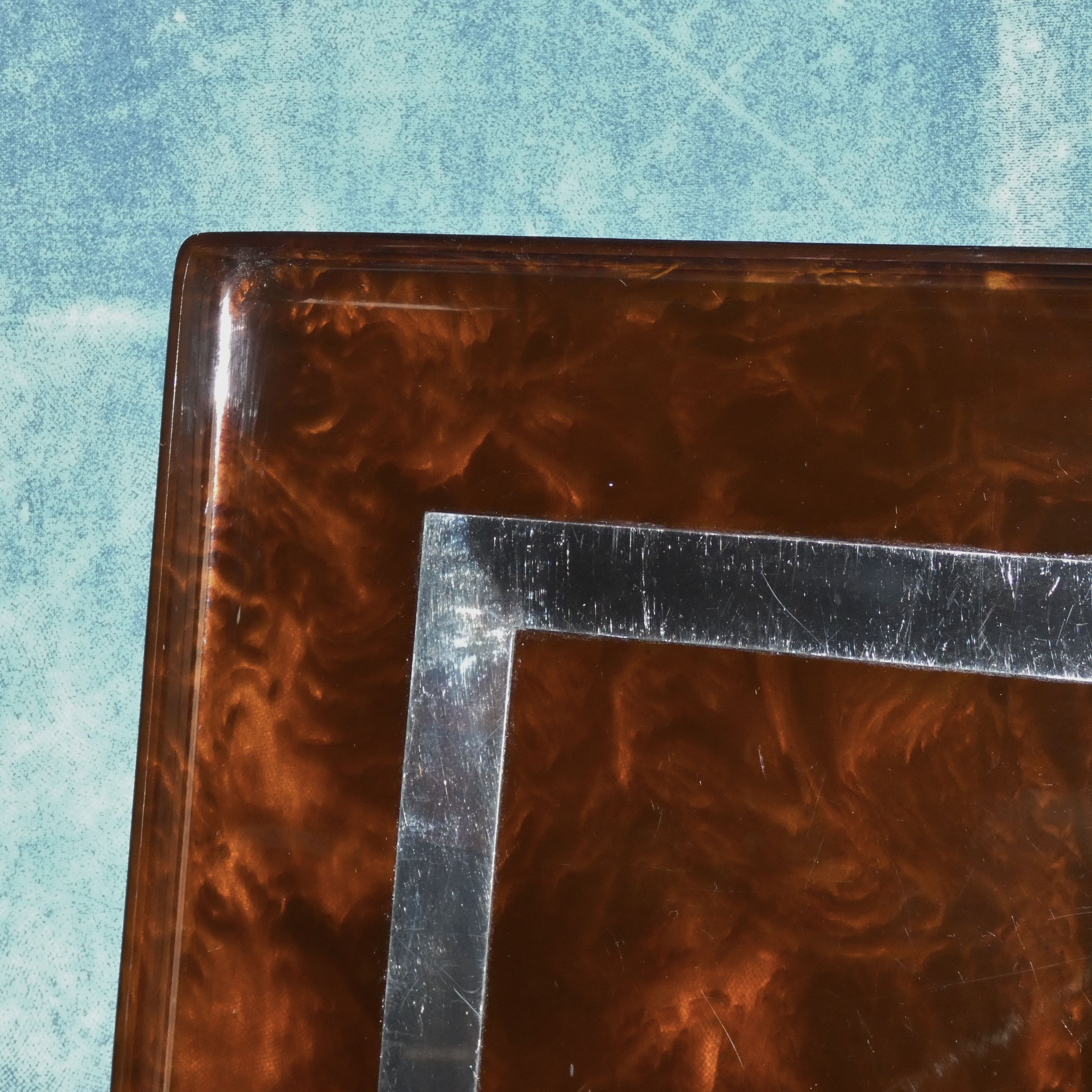 Lucite faux ecaille de tortue tray circa 1970