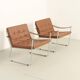 Paire de fauteuils de style safari avec accoudoirs en sangles de cuir, 1960
