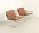 Pair of safari-style armchairs with leather strap armrests, 1960.