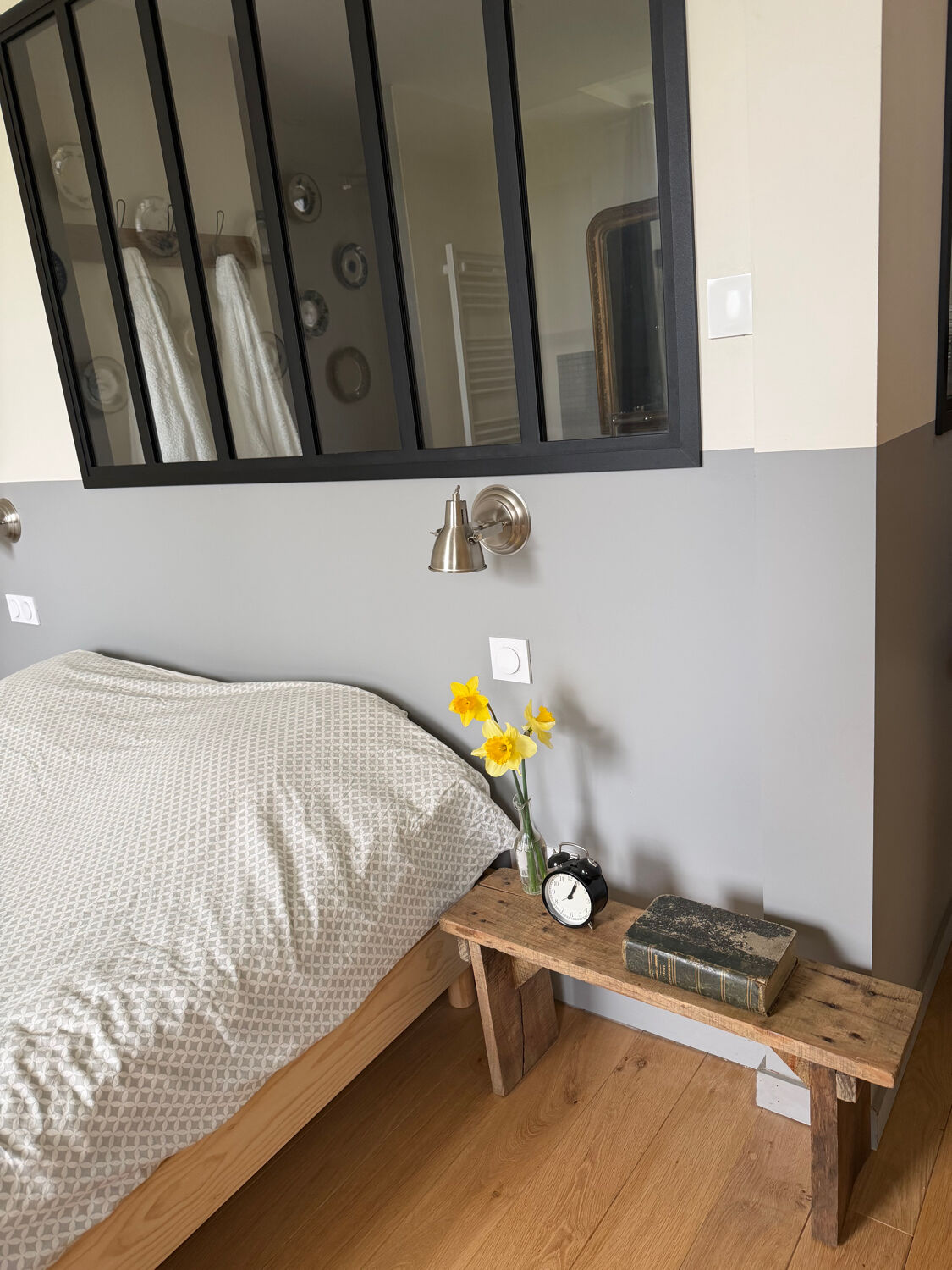 Wooden bedside table