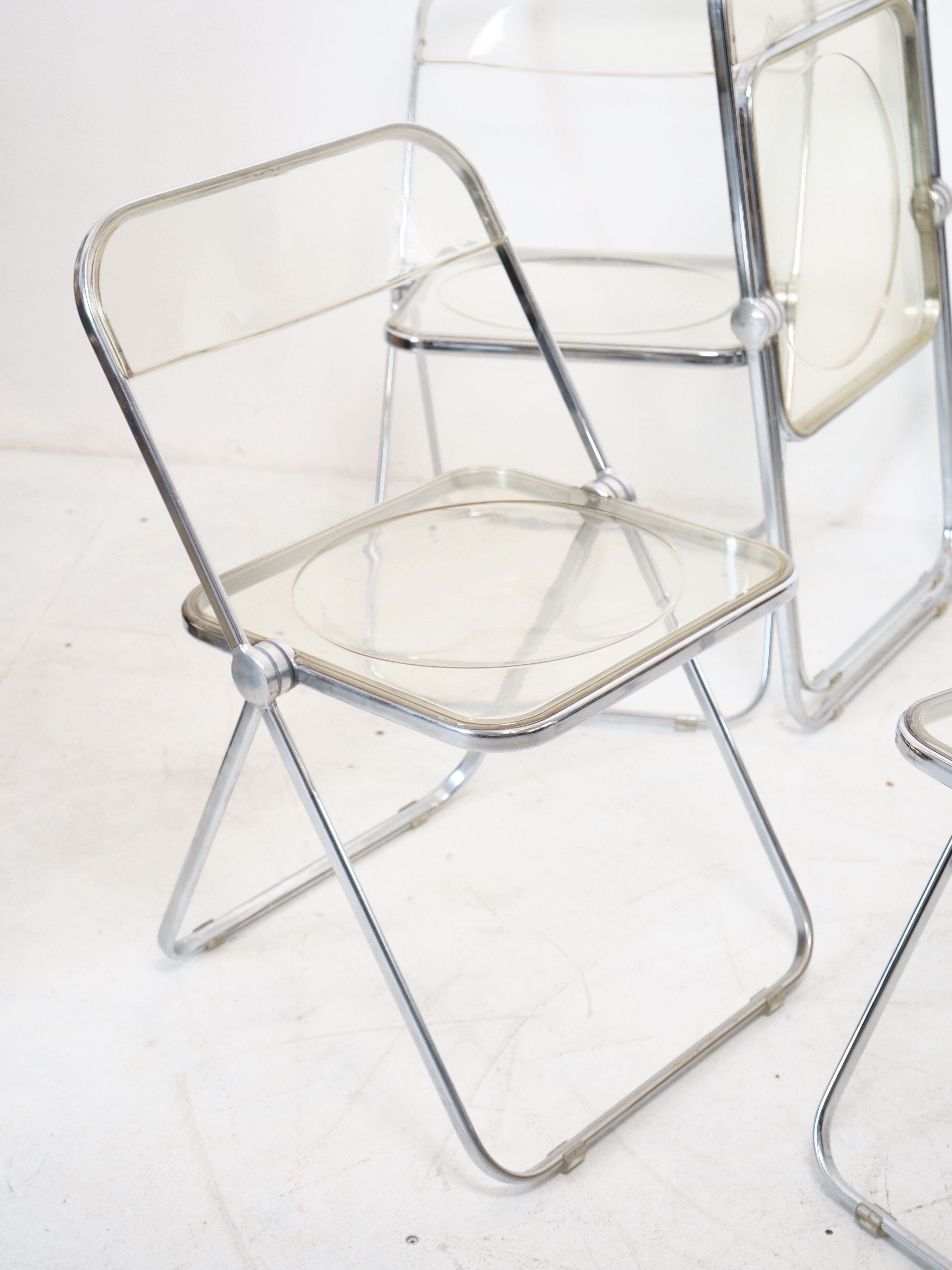 Suite of 4 Plia chairs by Giancarlo Piretti for castelli