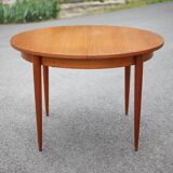 Scandinavian design wooden table, dining room table with integrated extension