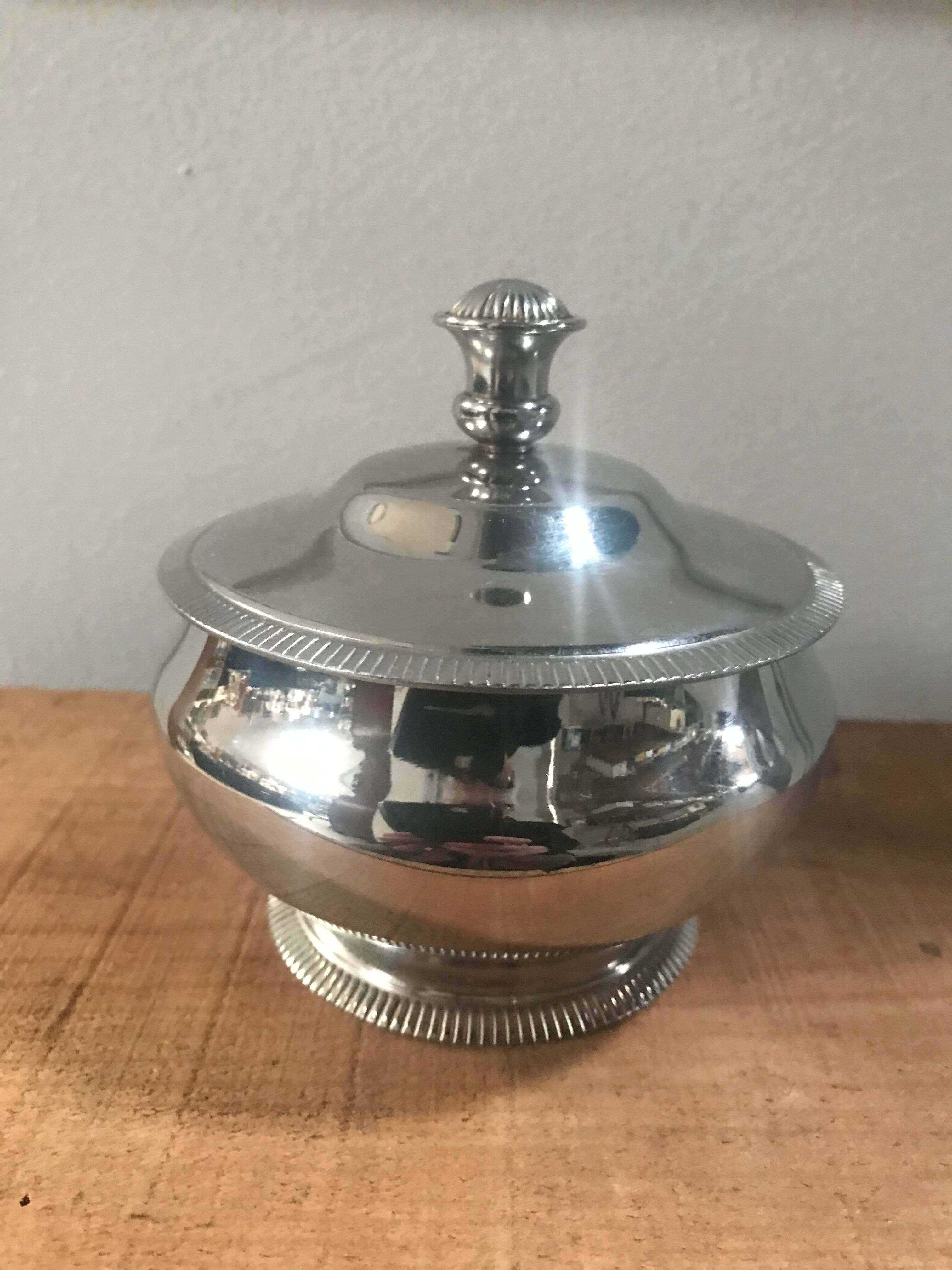 Stainless steel sugar bowl remy letang 80s
