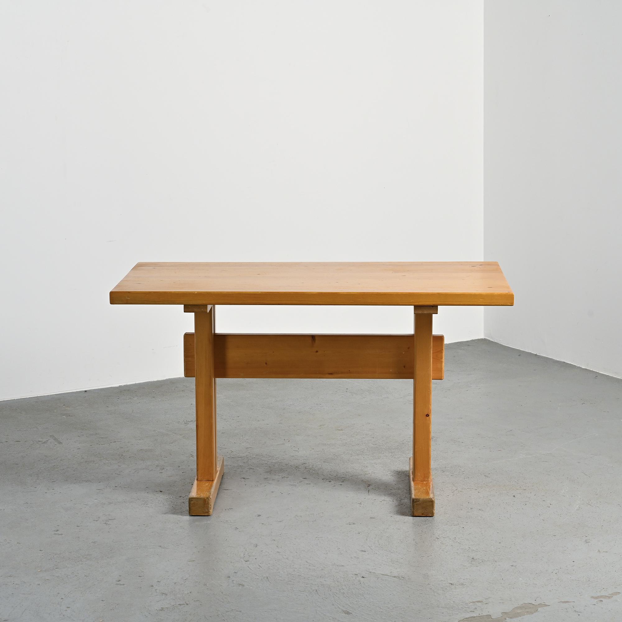 Solid pine table, Les Arcs, France.