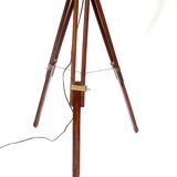 Wooden and brass tripod lamppost