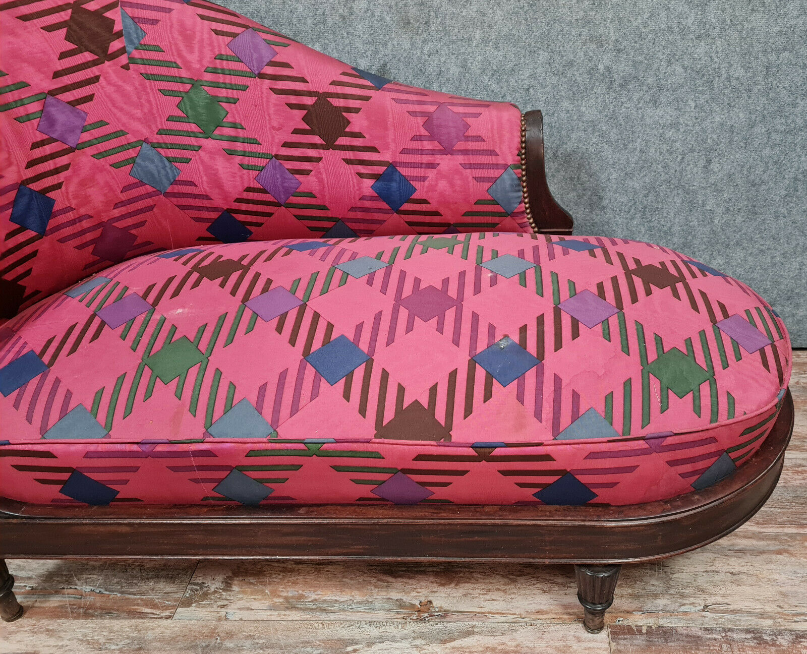 Napoleon iii era recamier bench in mahogany