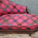 Napoleon iii era recamier bench in mahogany