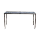 John Mascheroni console in chrome and marble, 1970