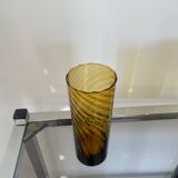 Set of 5 vintage twisted glasses – orange-brown orangeade – 60s/70s