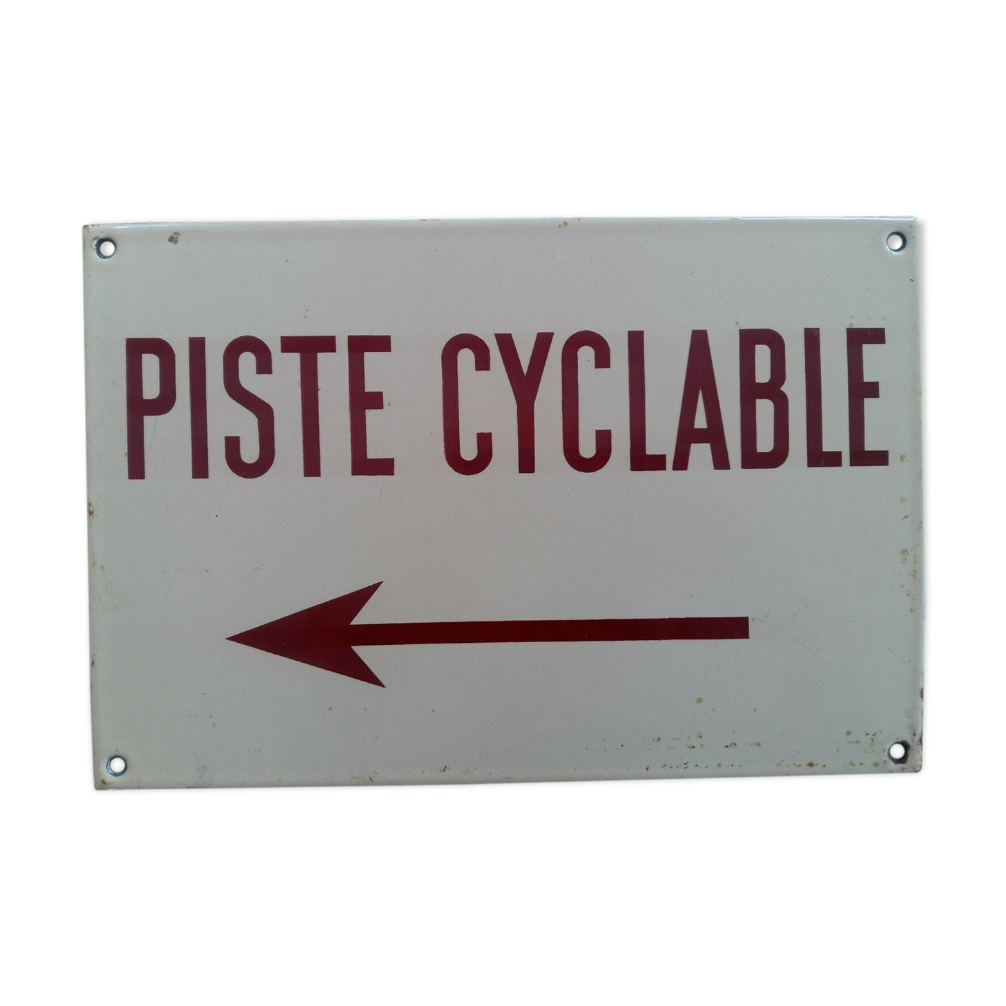 Old enamelled plaque "Cyclable Trail" Bike 21x31cm 1960