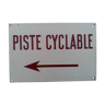 Old enamelled plaque "Cyclable Trail" Bike 21x31cm 1960