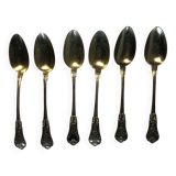 Cuillères vermeil (en argent doré) dans coffret en bois noir