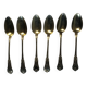 Vermeil (gilded silver) spoons in black wooden box