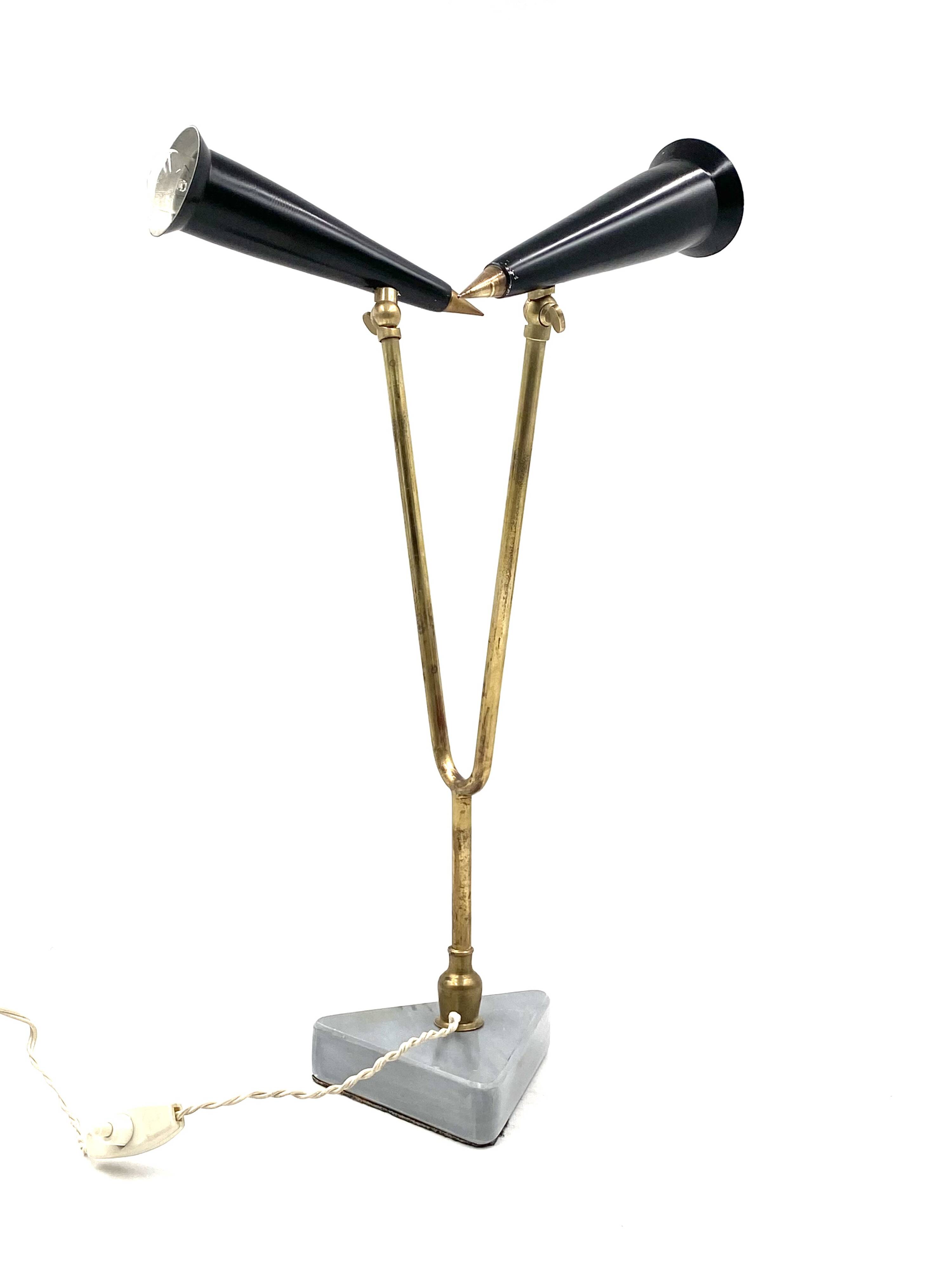 Mid-century double light table lamp, Italy 1960s
