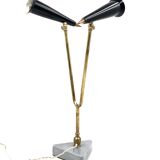Lampe de table vintage à double lumière, Italie 1960