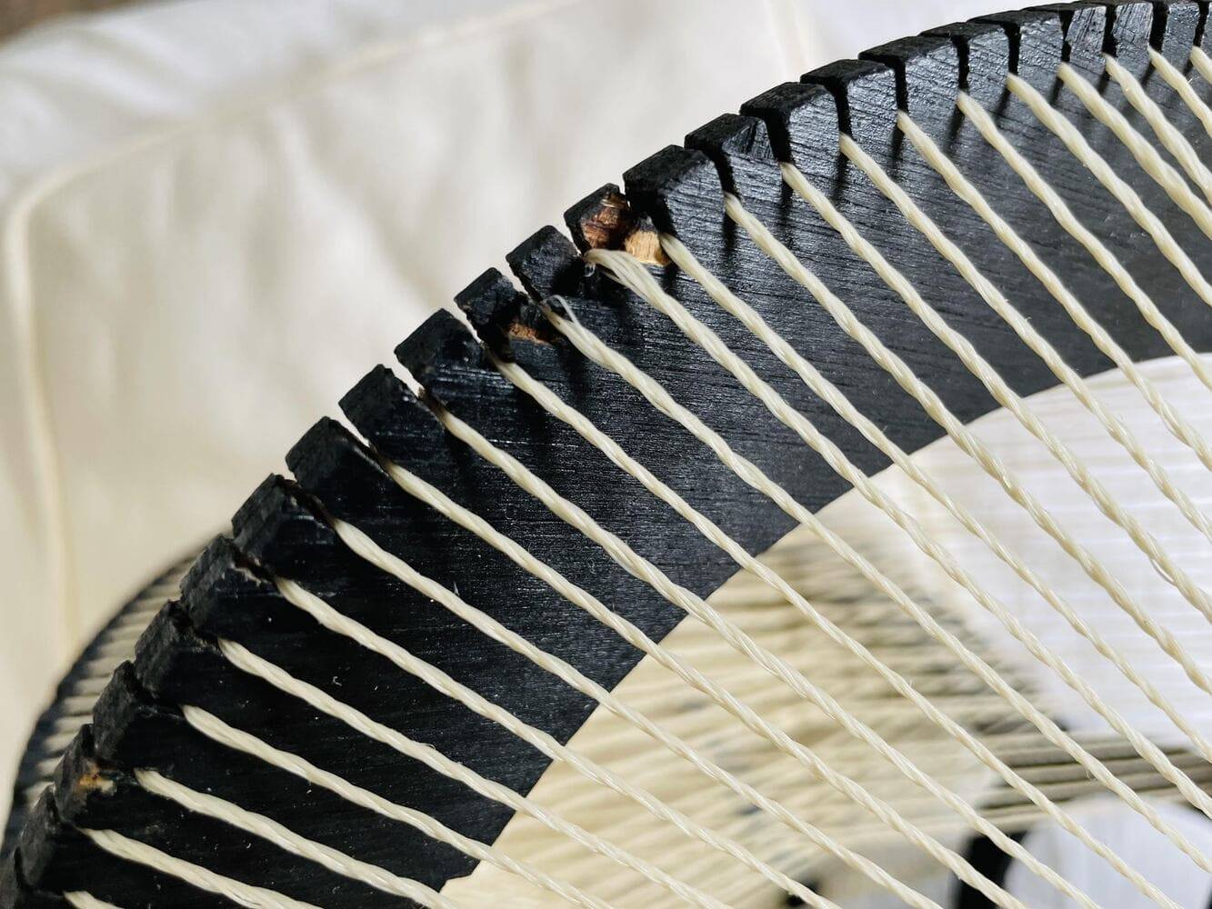 Black painted rustic wooden hanging lamp