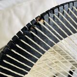 Black painted rustic wooden hanging lamp