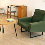 Living room, wood and metal legs table