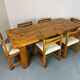 Ensemble de salle à manger moderniste du milieu du siècle en pin, style Chapo, Perriand, Jeanneret, années 50
