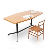 Table with a wooden top and metal frame, 1950s.