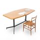 Table with a wooden top and metal frame, 1950s.